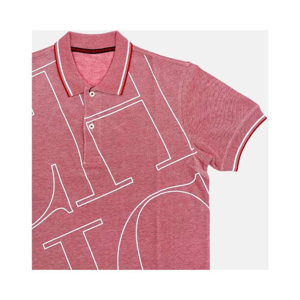 Carolina Herrera Rode Polo Shirt Witte Letters Red Heren