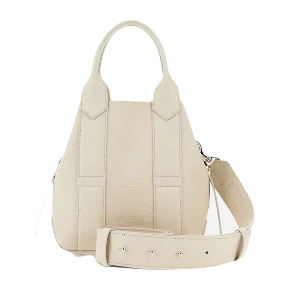 Hogan Witte Dames Shopper met Leren Inzetstukken White Dames
