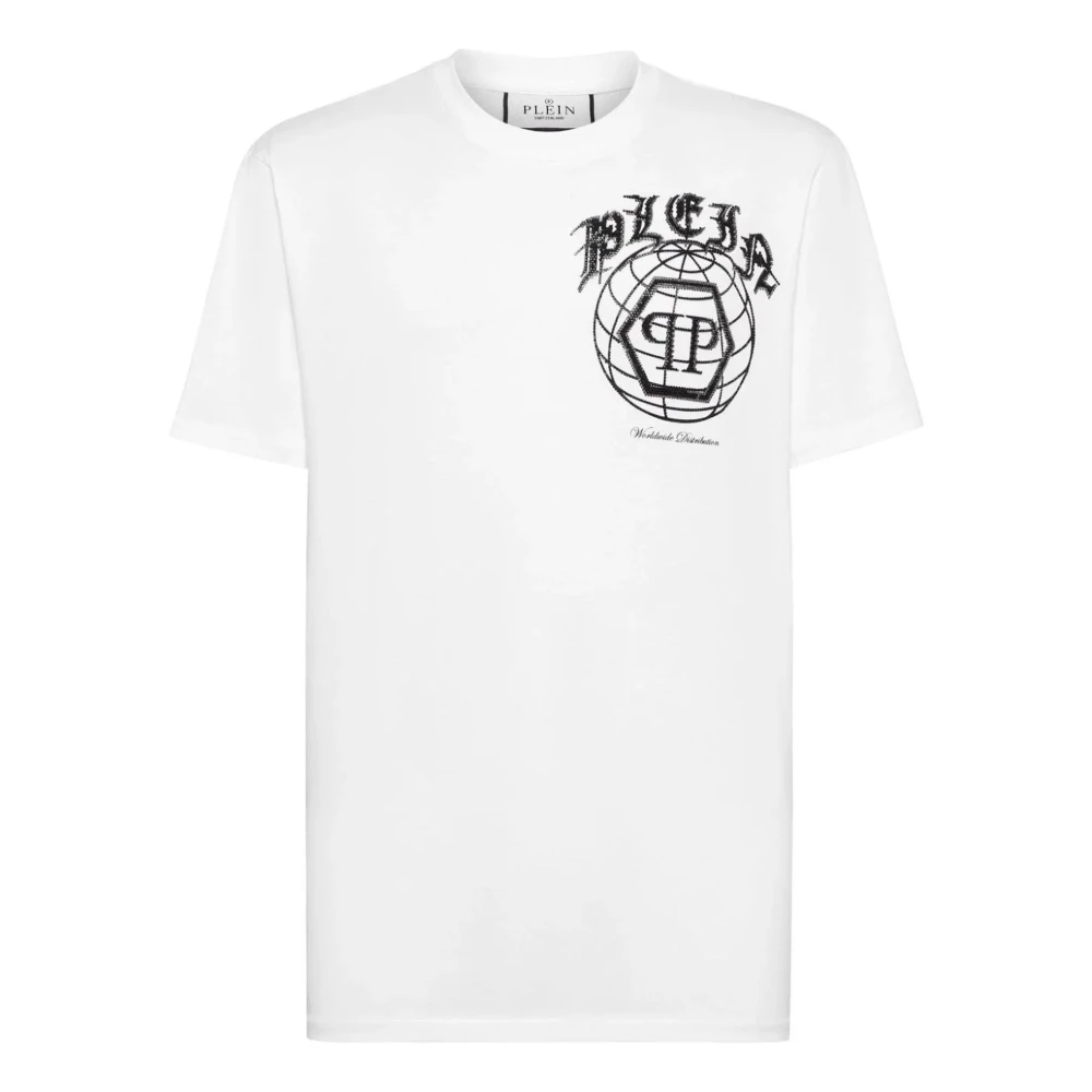 Philipp Plein Logo Wit T-shirt en Polo White Heren