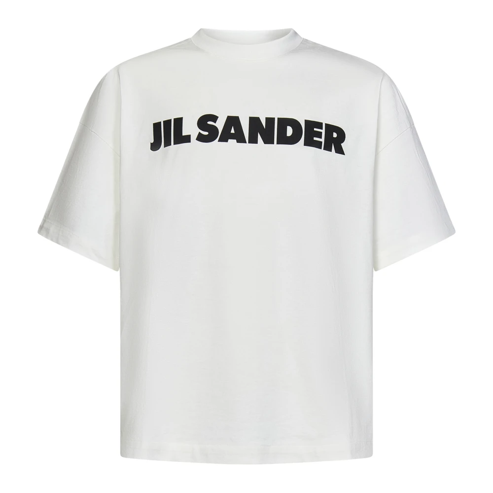 Jil Sander Wit Porselein Logo T-Shirt White Heren