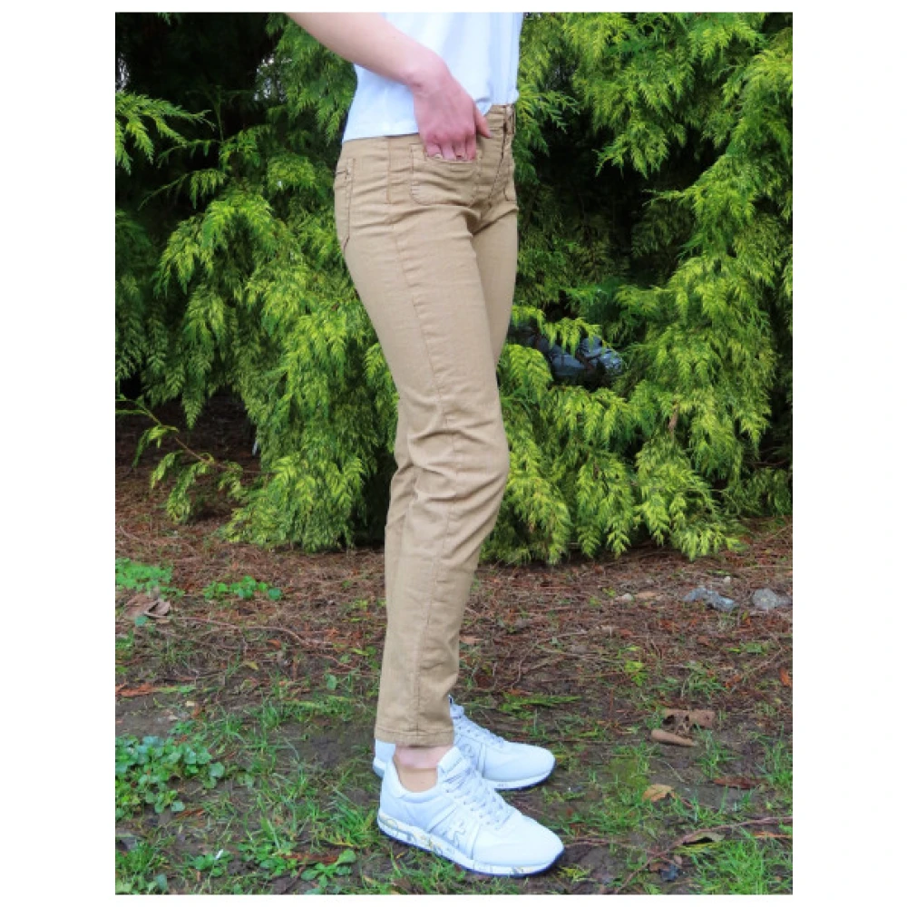 Islow Clara Gestreepte Broek Beige Dames