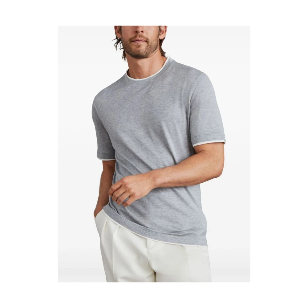 BRUNELLO CUCINELLI Grijze Jersey Crew Neck T-shirt Gray Heren