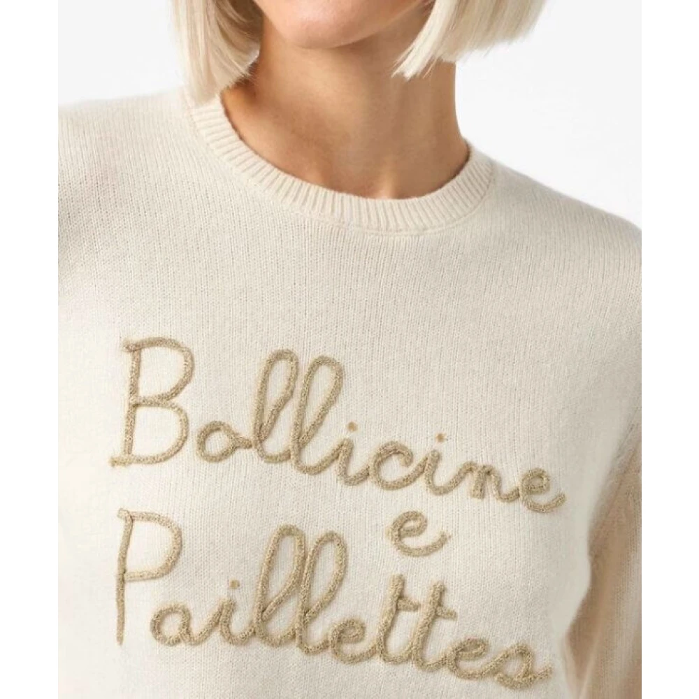 MC2 Saint Barth Geborduurde Trui met Logo White Dames