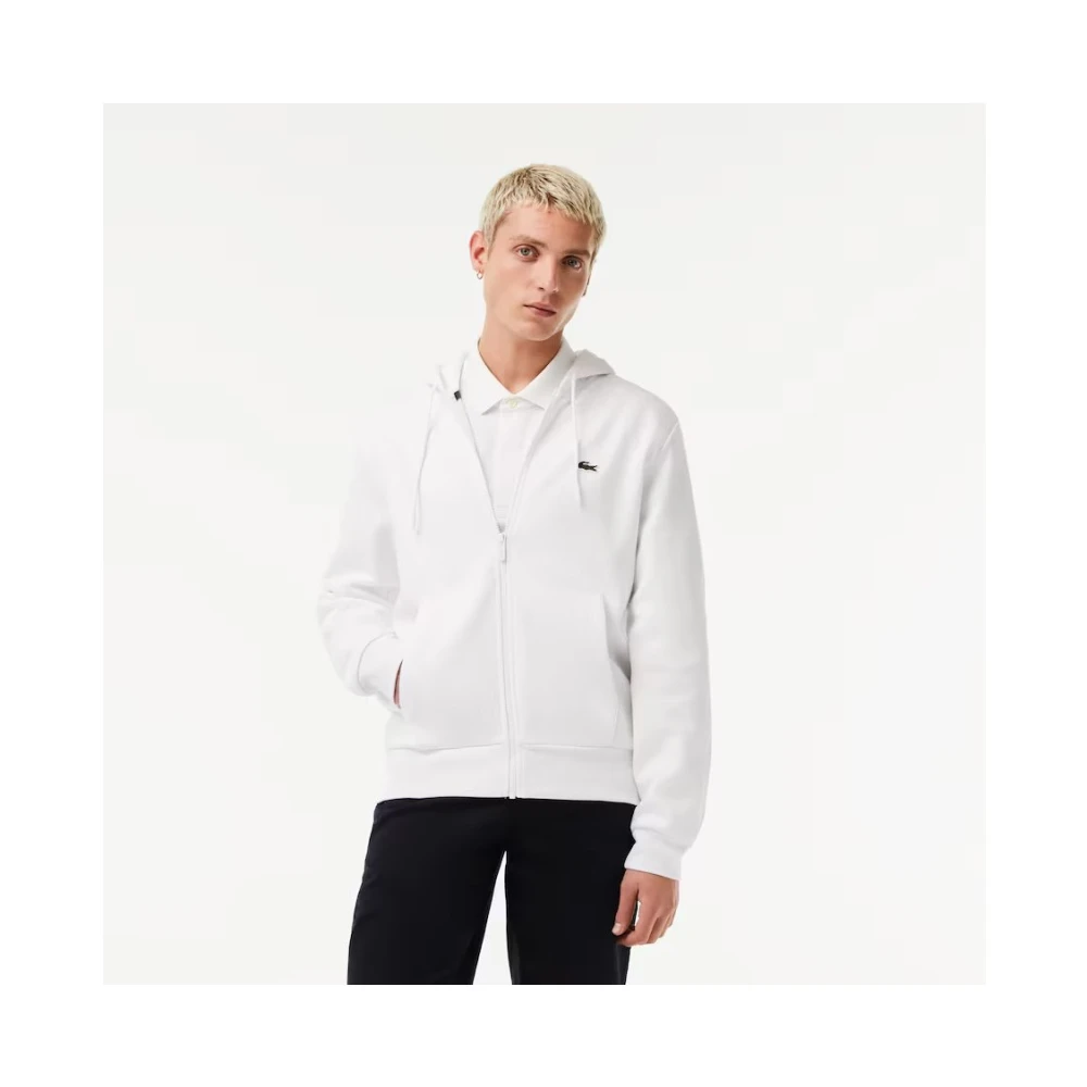 Lacoste Heren Zip Hoodie Comfortabel en Stijlvol White Heren