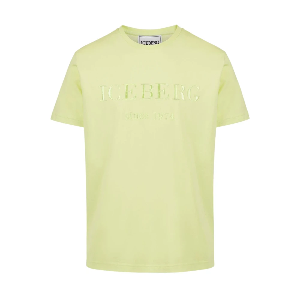 Iceberg Gele T-shirt met geborduurd logo Yellow Heren