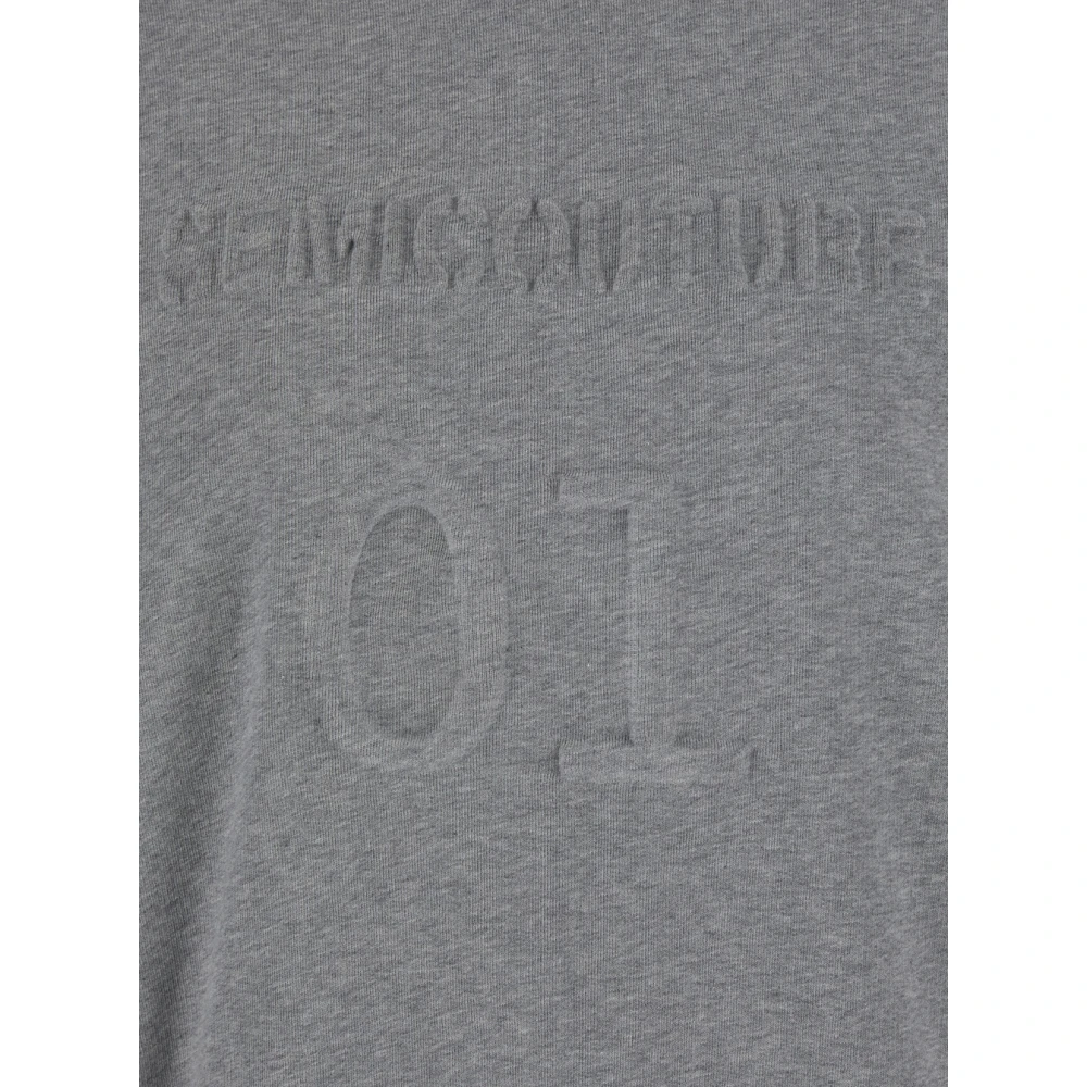 Semicouture Grijze Crewneck Sweatshirt met Logo Print Gray Dames