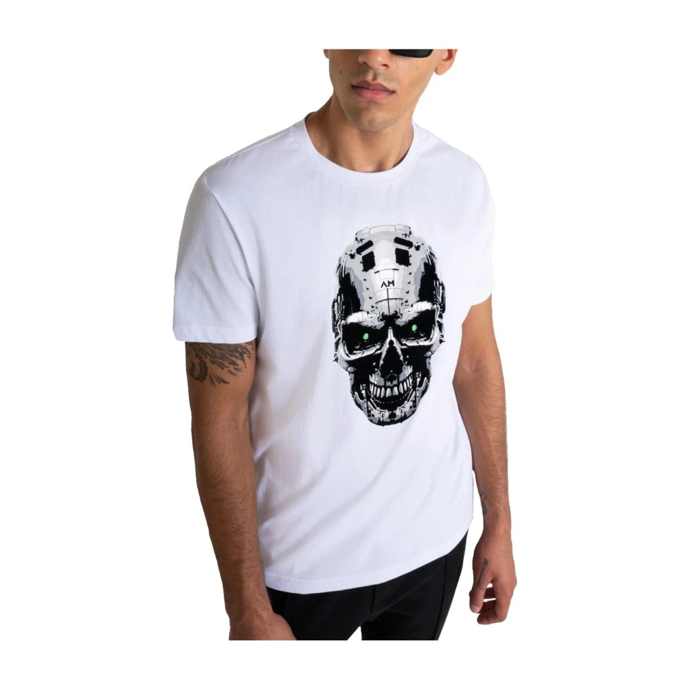 Antony Morato Cyberpunk Skull Print T-shirt White Heren