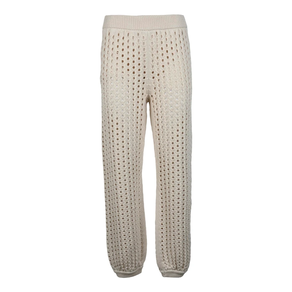 Max Mara Katoen Tricot Jumpsuit Cecina Stijl Beige Dames