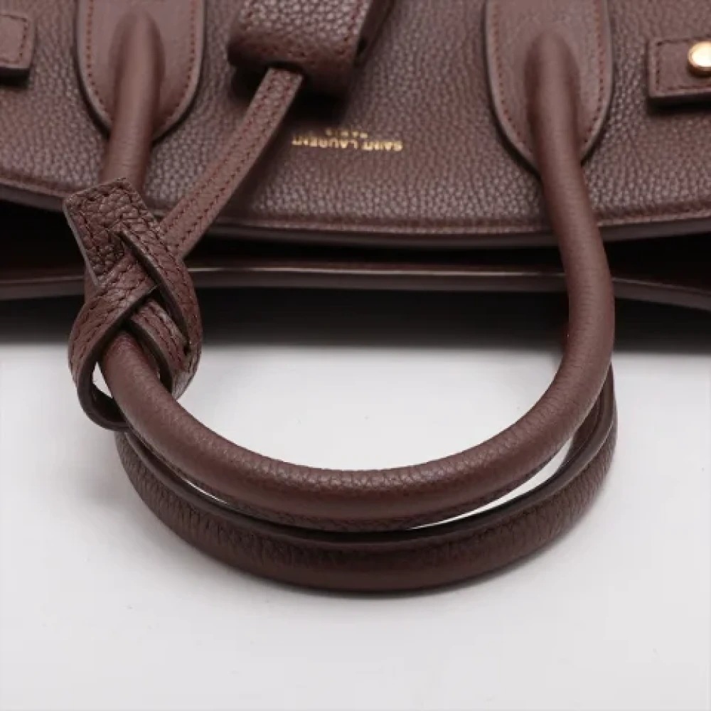 Yves Saint Laurent Vintage Pre-owned Leather handbags Brown Dames