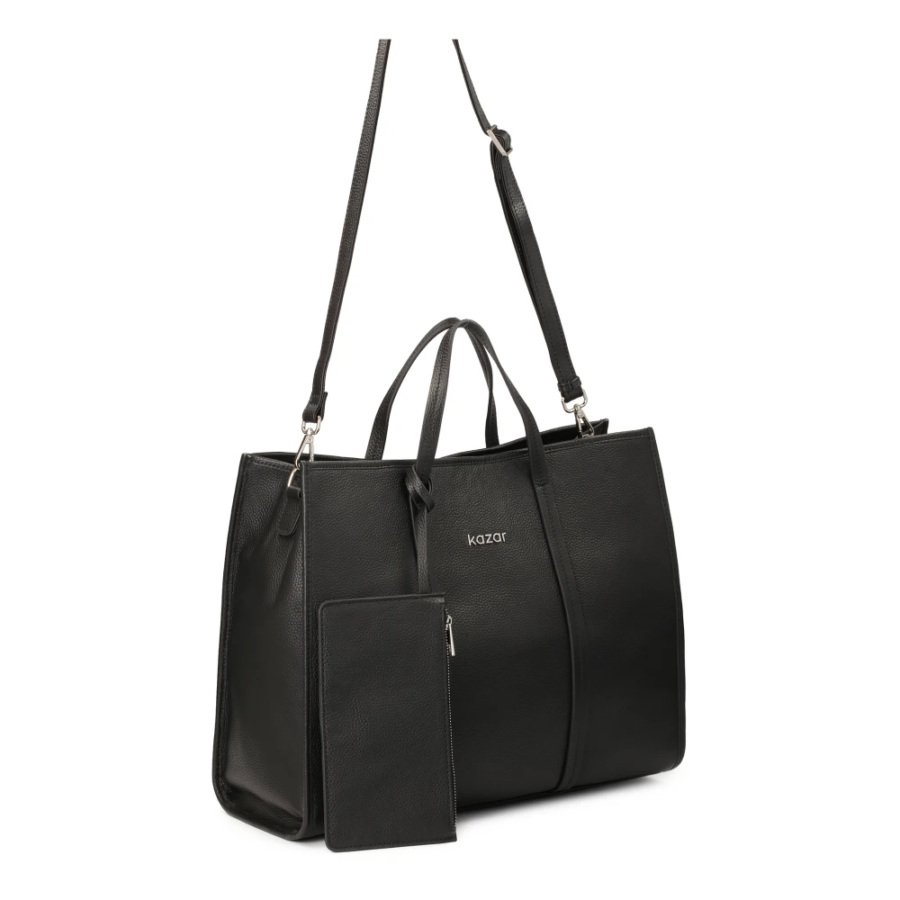 Kazar Grote XL erwtenleren handtas Black Dames