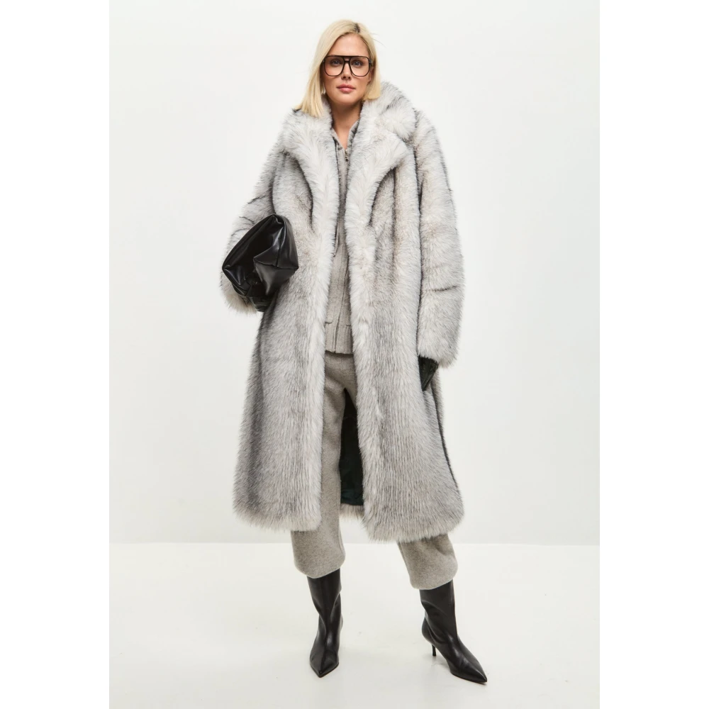 Cesare Gaspari Luxe Nep Bontjas Natalie- Grijs Gray Dames