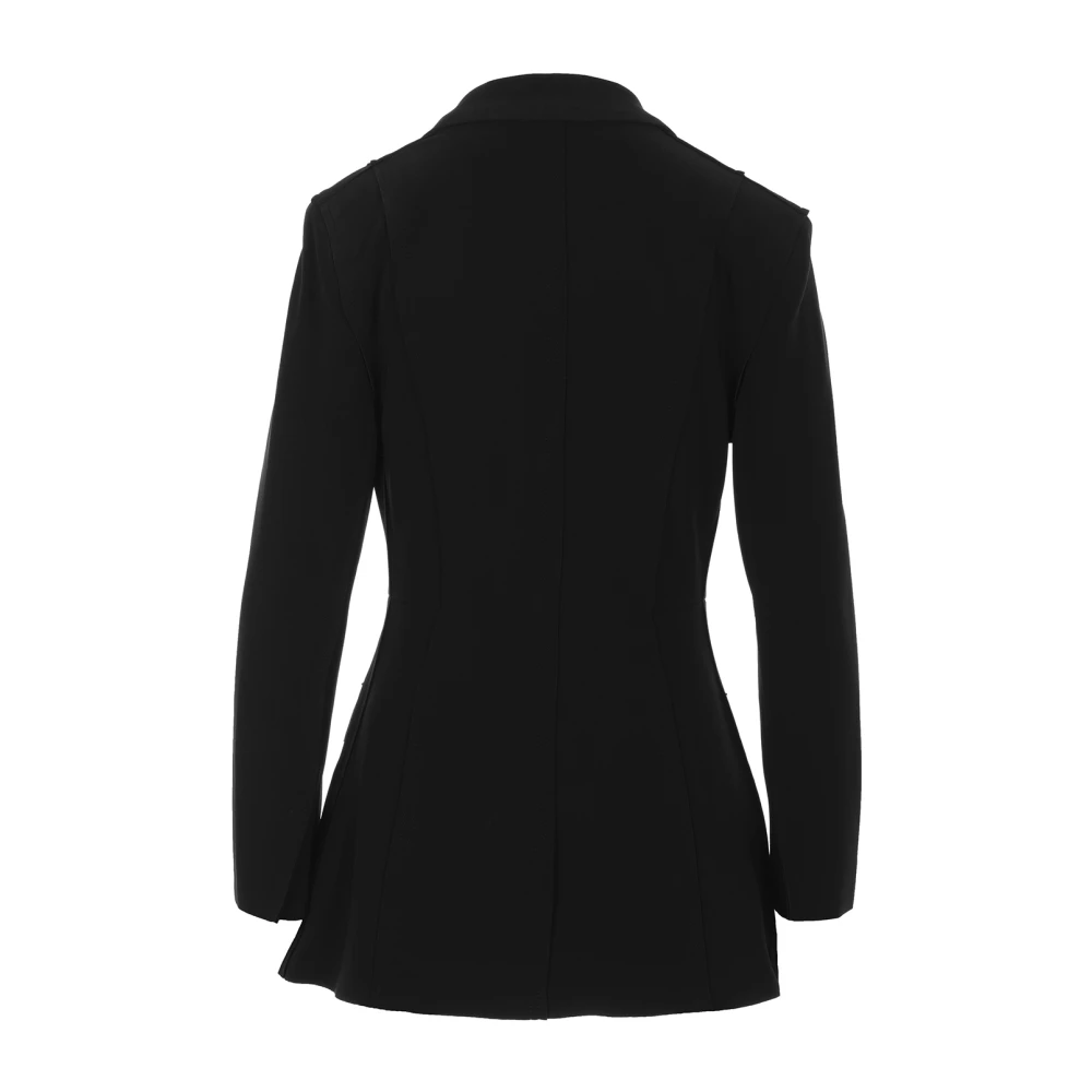 Norma Kamali Zwarte enkelborstige jas Black Dames