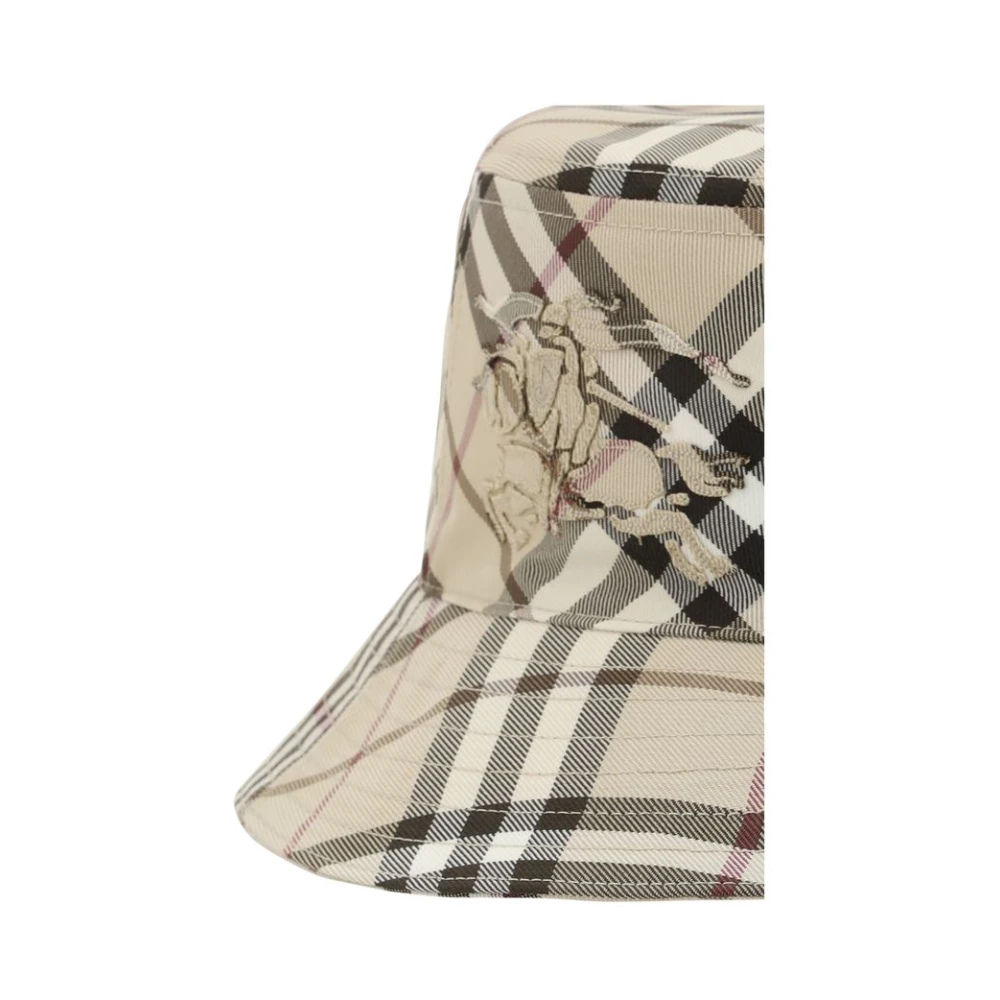 Burberry Geruite Bucket Hat met Equestrian Knight Multicolor Heren
