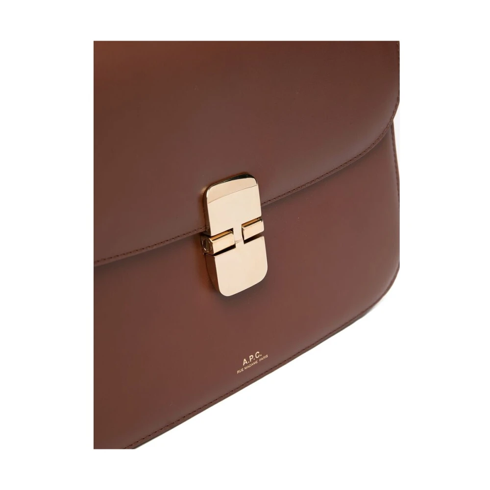 A.p.c. Noisette Bruin Kalfsleren Schoudertas Brown Heren