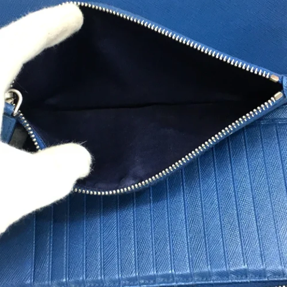 Prada Vintage Pre-owned Leather wallets Blue Dames