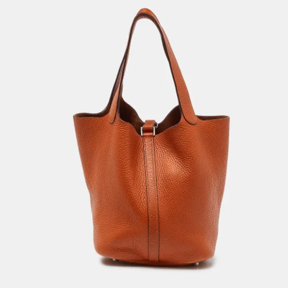 Hermès Vintage Pre-owned Leather handbags Orange Dames