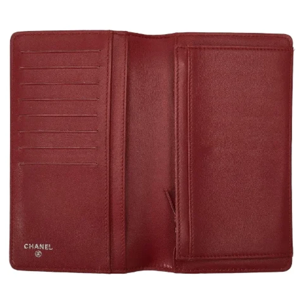 Chanel Vintage Pre-owned Leather wallets Red Dames