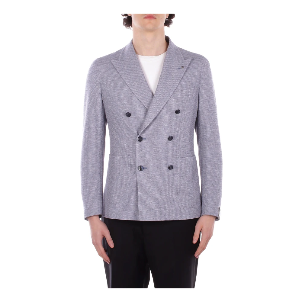 Tagliatore Men's Blue Blazers, L, Double-Breasted Jacket