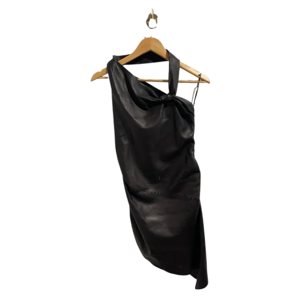 Saint Laurent Vintage Pre-owned Leather dresses Black Dames