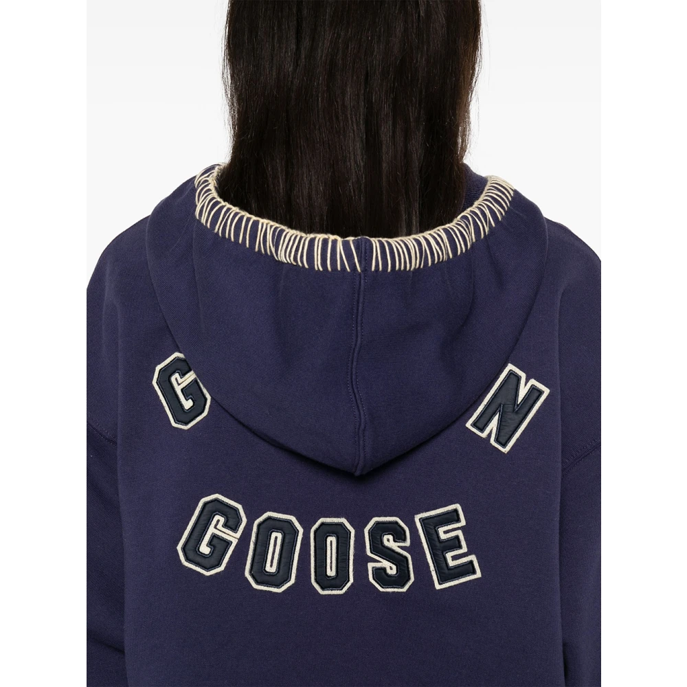 Golden Goose Blauwe Sweater met Gouden Accenten Blue Dames