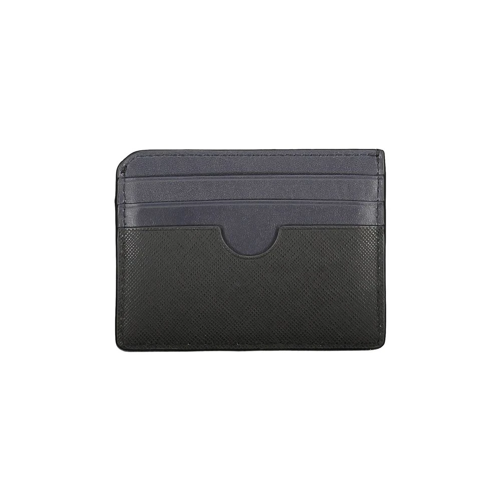 Tommy Hilfiger Zwarte leren portemonnee met kaartsleuven Black Heren