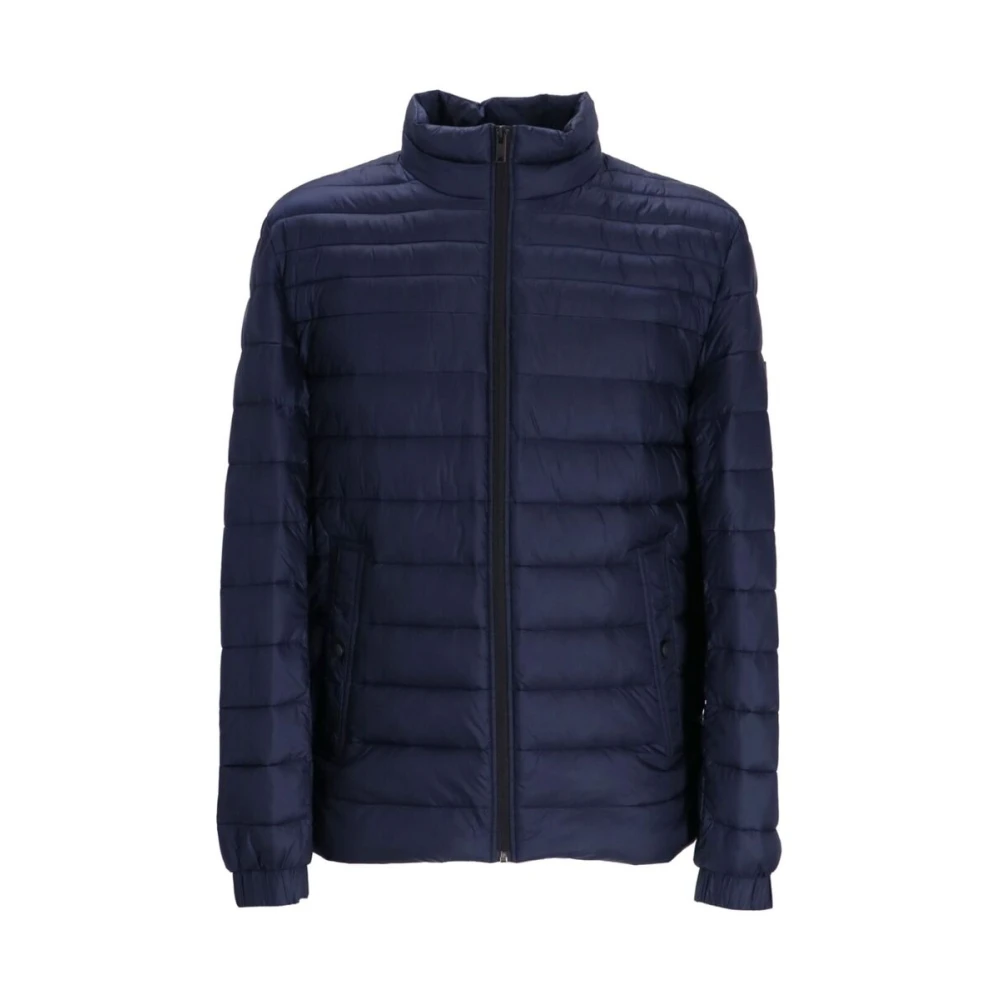 Hugo Boss Donkerblauwe Gewatteerde Jack met Trechterhals Blue Heren