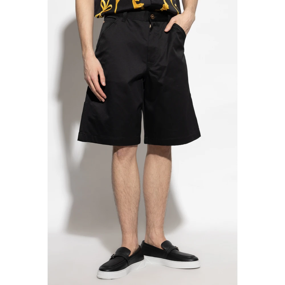 Versace Katoenen shorts Black Heren