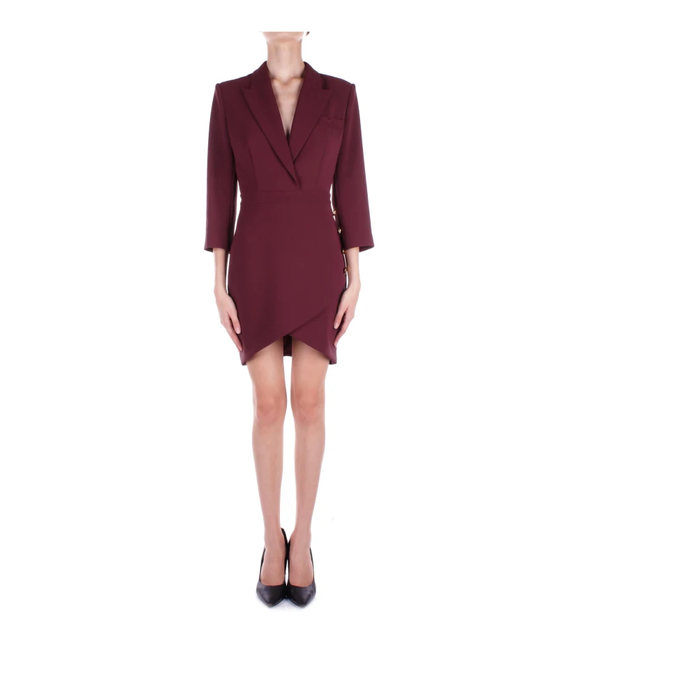 Elisabetta Franchi Bordeaux Jurk met Ritssluiting Red Dames