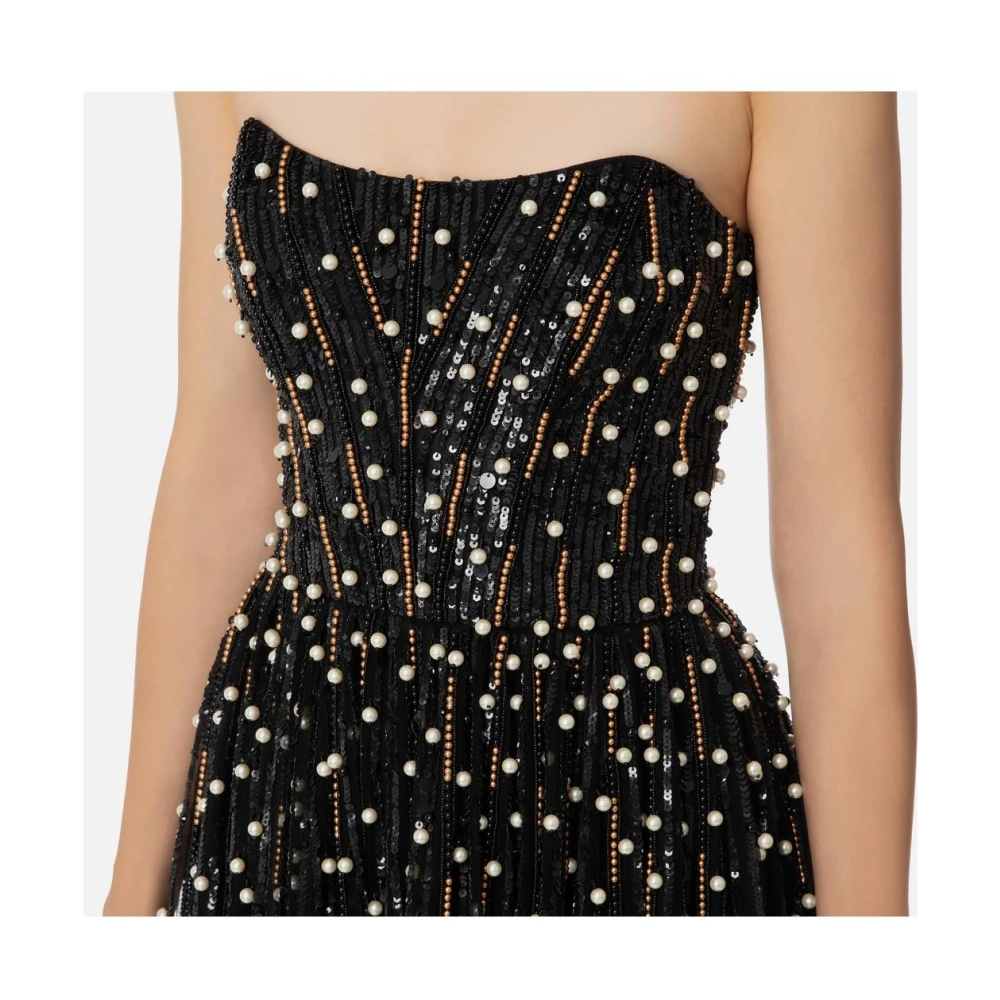 Elisabetta Franchi Nylon Jurken en Jumpsuits Black Dames