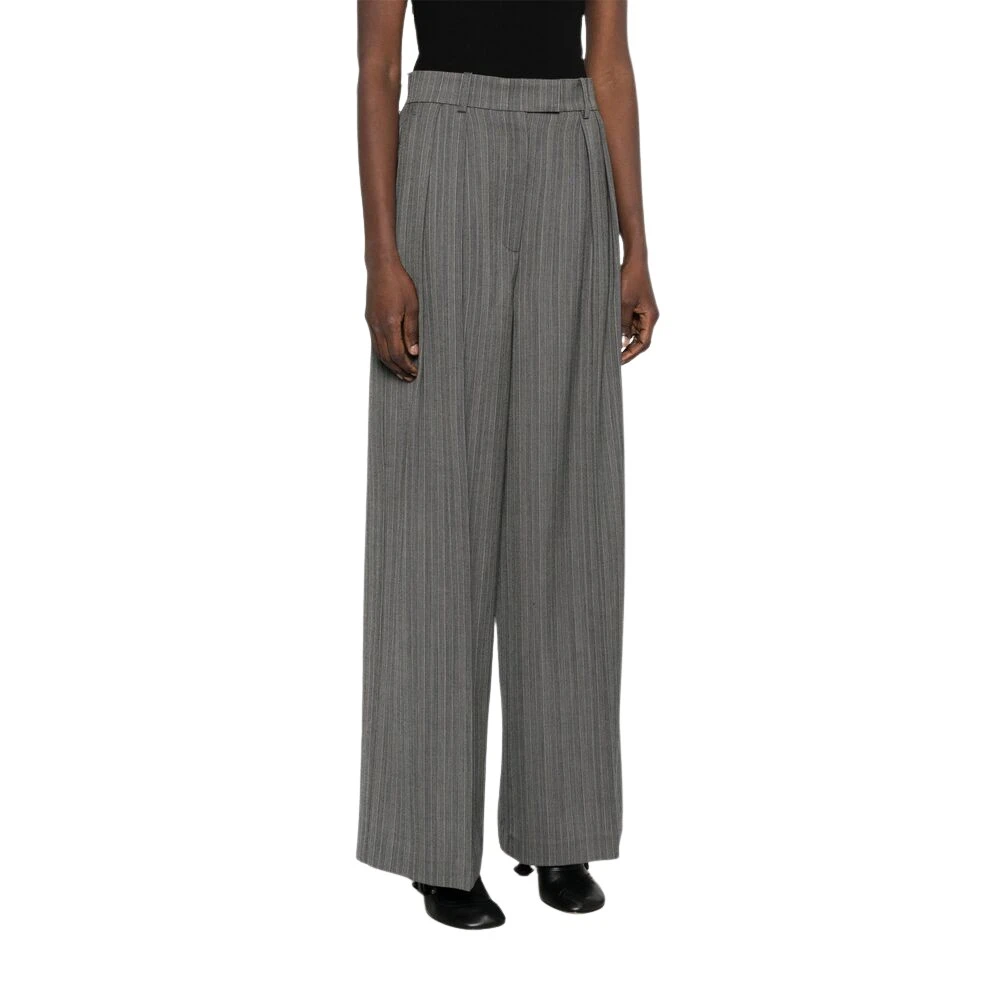 Anine Bing Antracietgrijze Broek met knopen Gray Dames