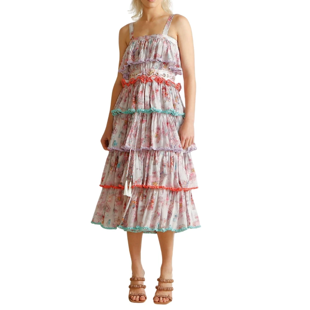 Ixiah Maxi jurk met bloemenmotief Multicolor Dames