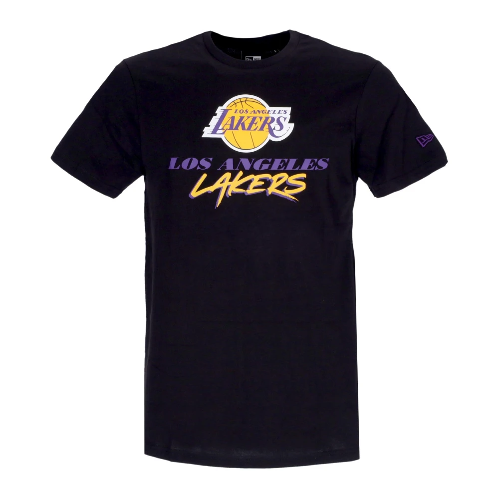 New Era Men's Black/Purple Nba Script Tee Loslak