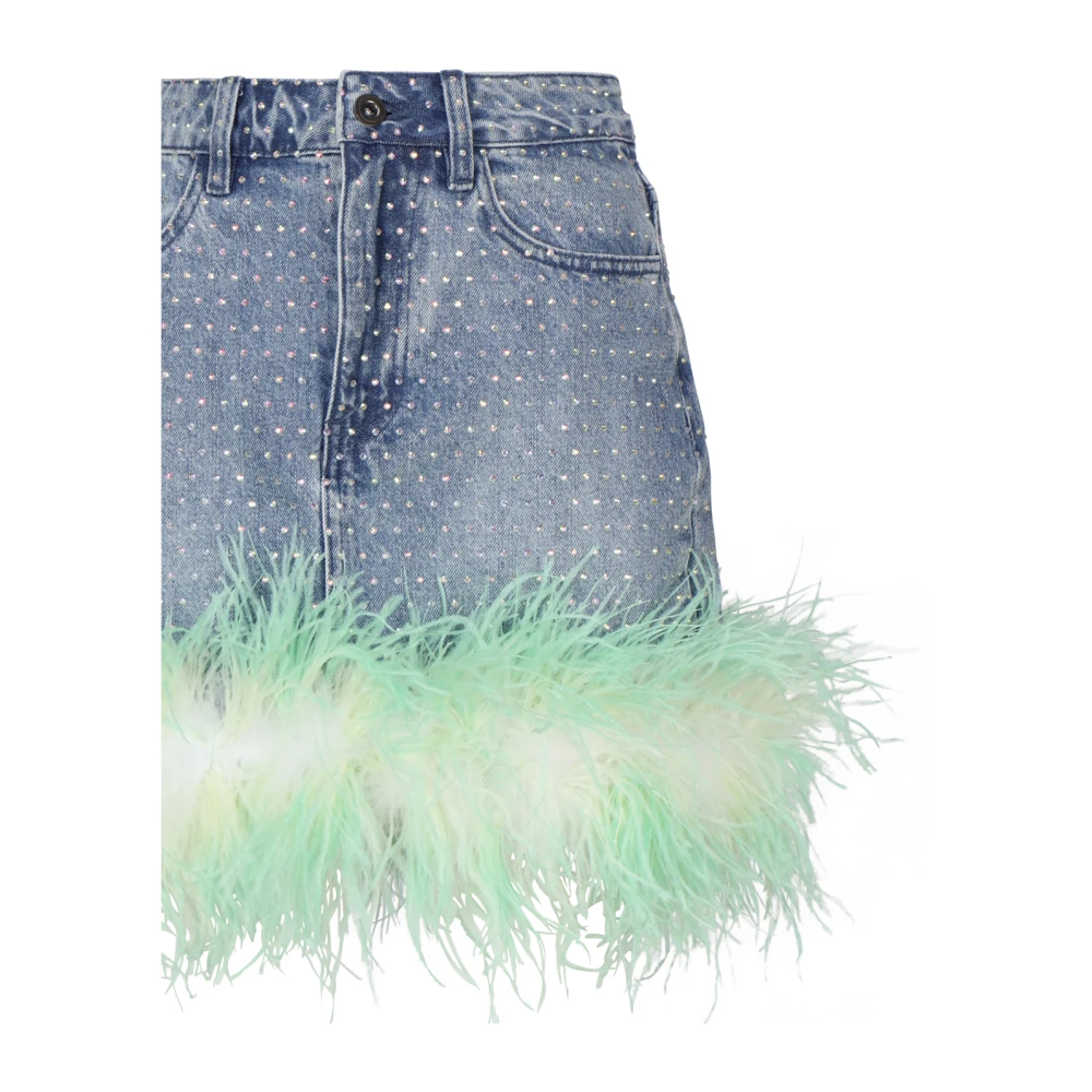 Self Portrait Rok met strass-steentjes Blue Dames