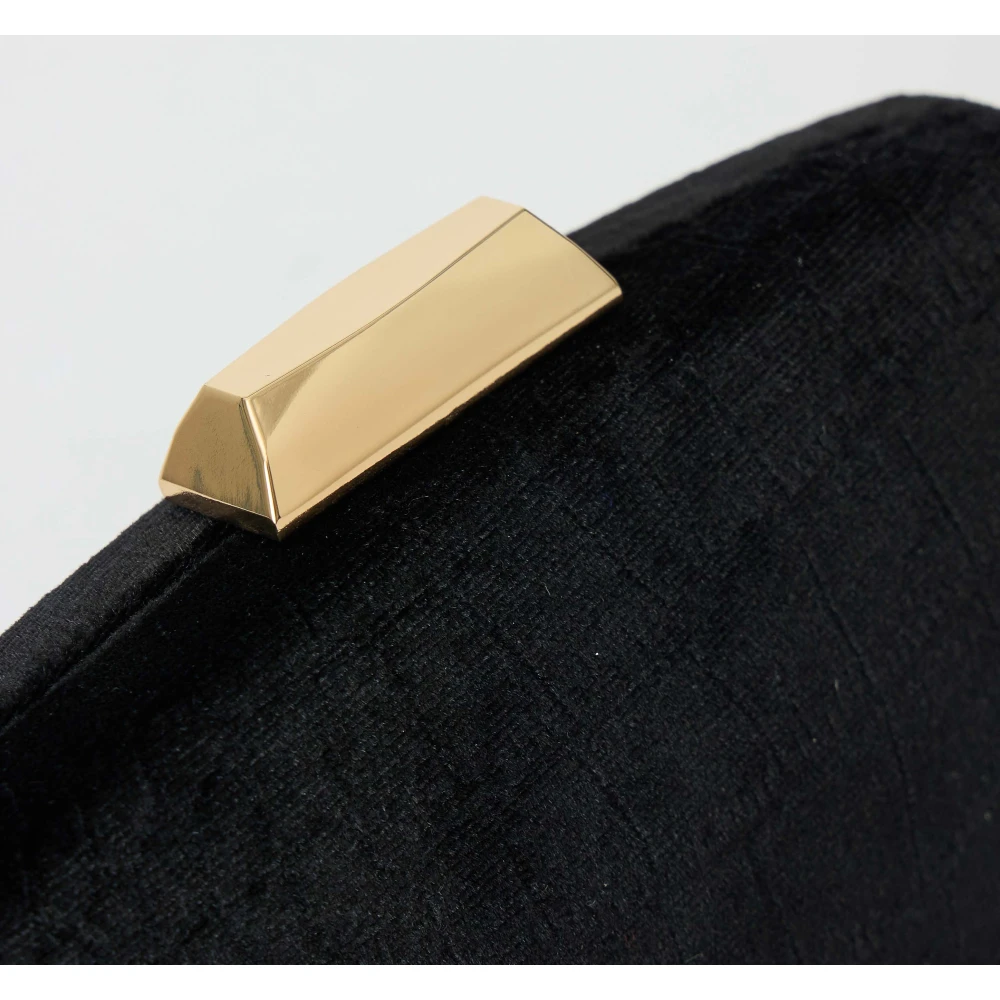 Just Cavalli Zwarte Fluwelen Clutch met Gouden Details Black Dames