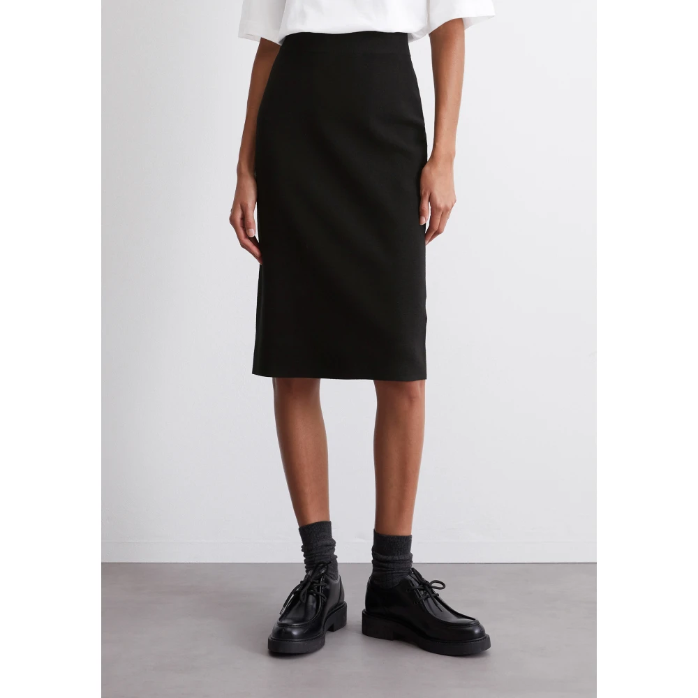 Marc O'Polo Compact jersey gebreide rok slim Black Dames