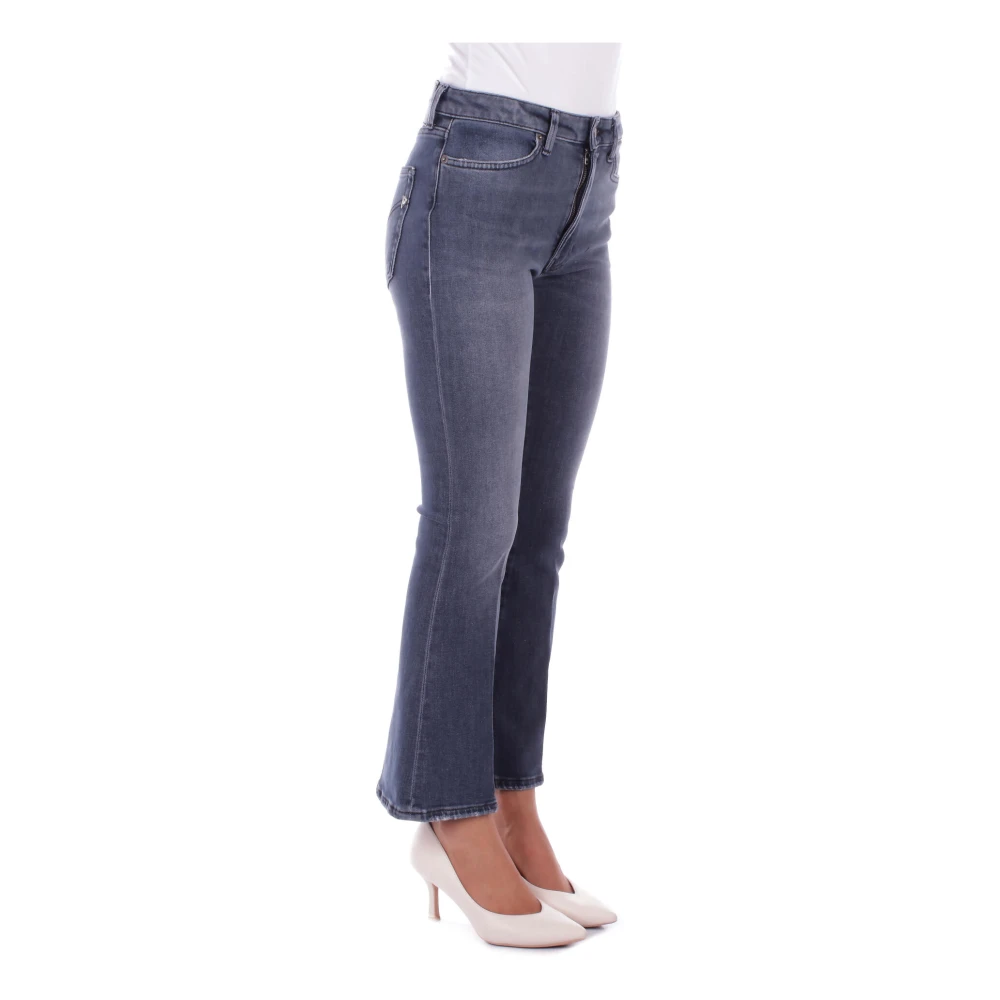 Dondup Blauwe Broek met Logo Rits Sluiting Blue Dames