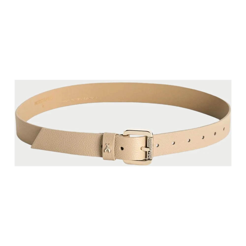 PATRIZIA PEPE Beige Leren Riem met Rolgesp Beige Dames