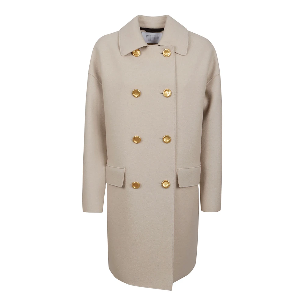 Harris Wharf London Beige Wollen Jas Gemaakt in Italië Beige Dames