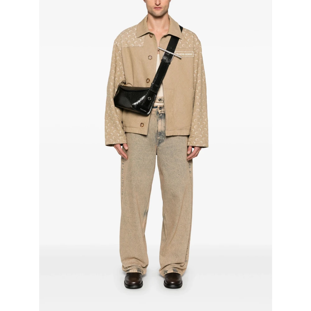 Marine Serre Moon Jacquard Werkjas Brown Heren