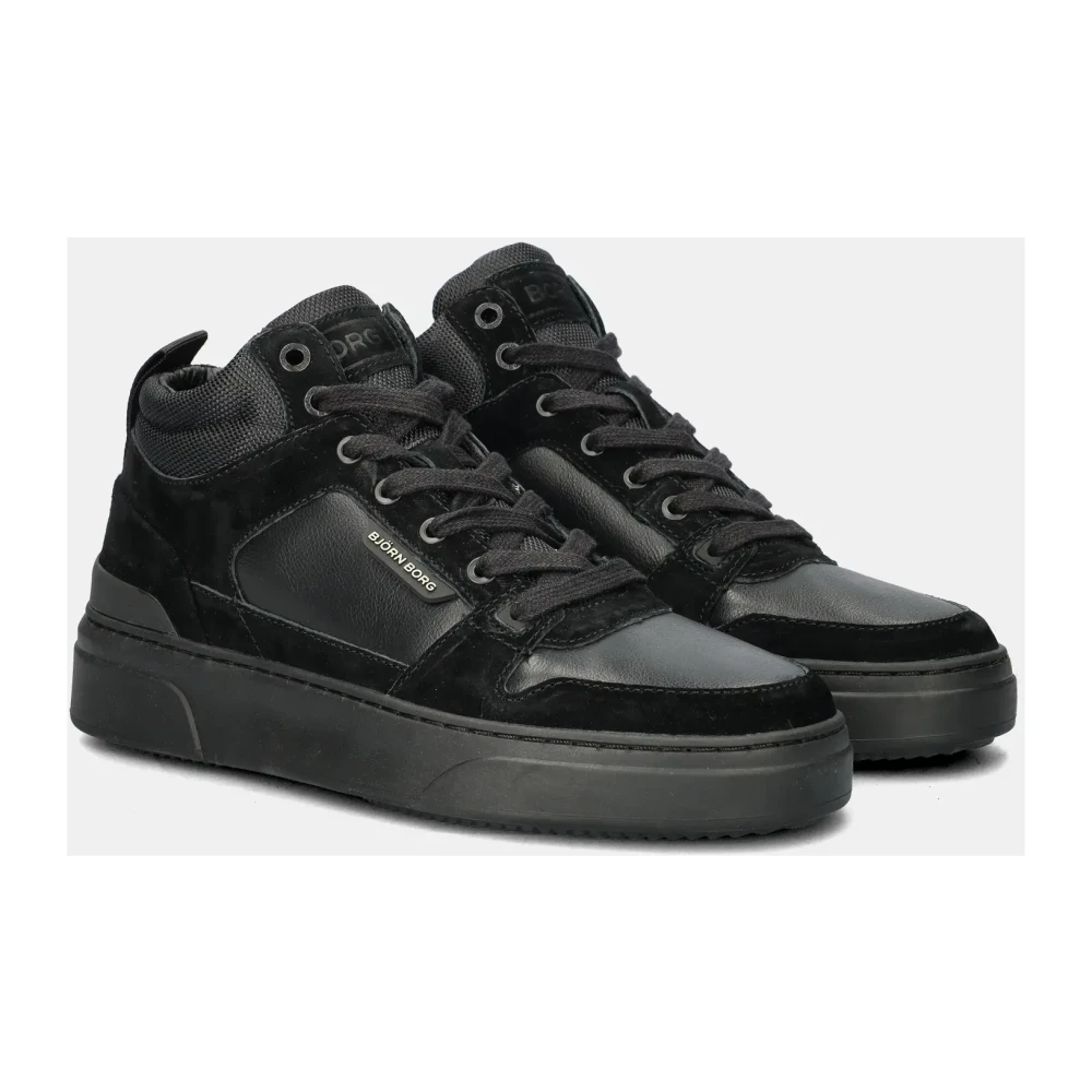 Björn Borg Zwarte Tennis Mid-Top Sneaker Heren Schoenen