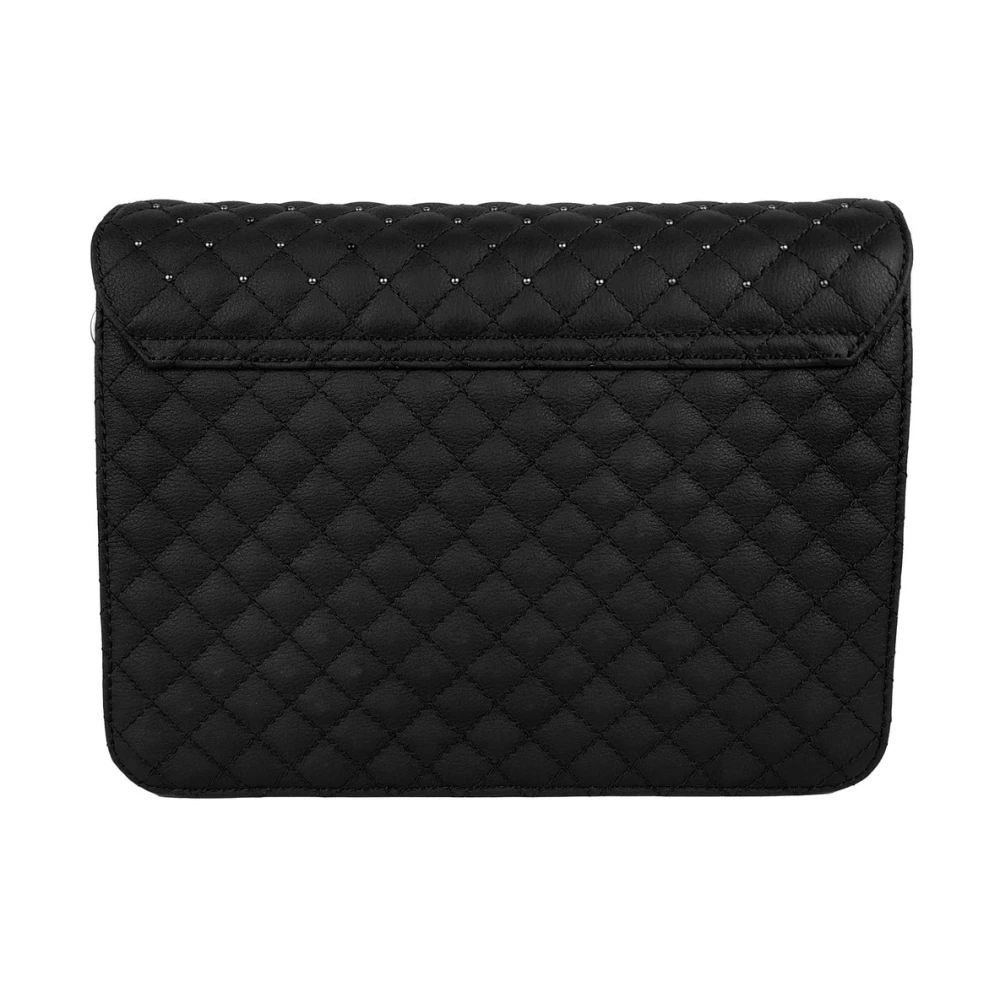 Baldinini Gestikte leren schoudertas met studs Black Dames