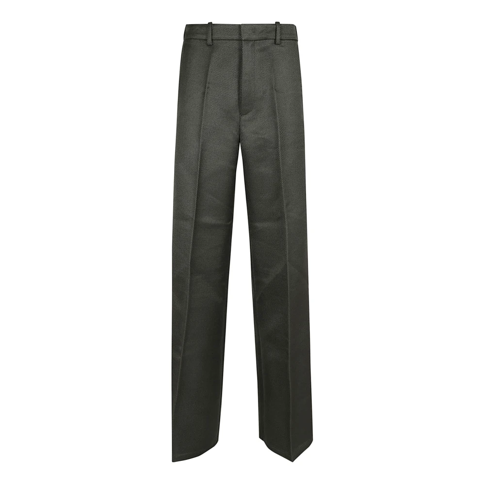Forte Groene Wollen Blend Palazzo Broek Green Dames
