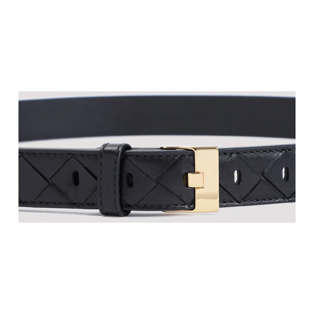 Bottega Veneta Zwarte Horlogeband 1019 Black Dames
