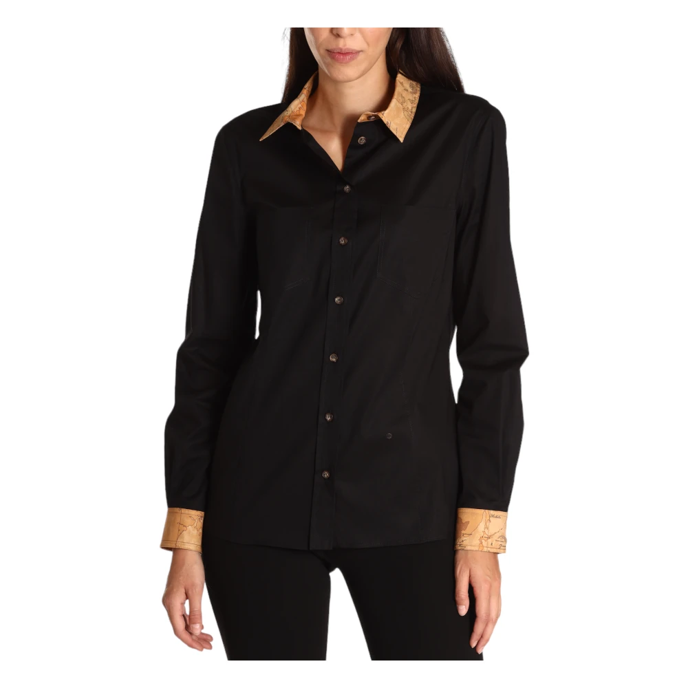 Alviero Martini 1a Classe Zwarte overhemd met lange mouwen 0962 J999 Black Dames