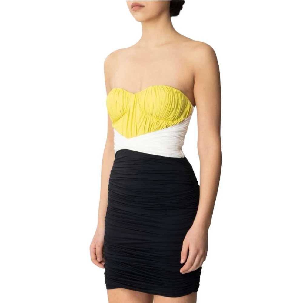 Elisabetta Franchi Women's Multicolor Short Dresses,, Draped Mini Dress With Bustier Small