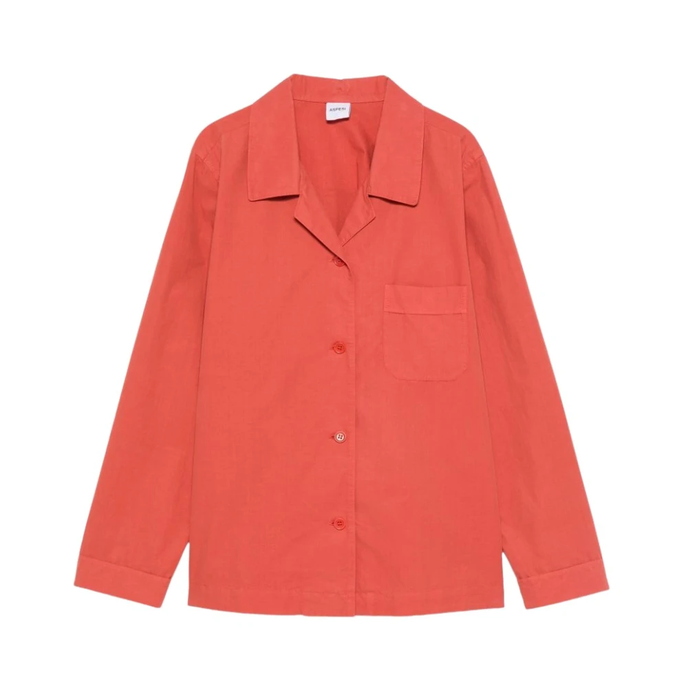 Aspesi Women's Red Shirts, S, Pajama-Type Shirt Jacket