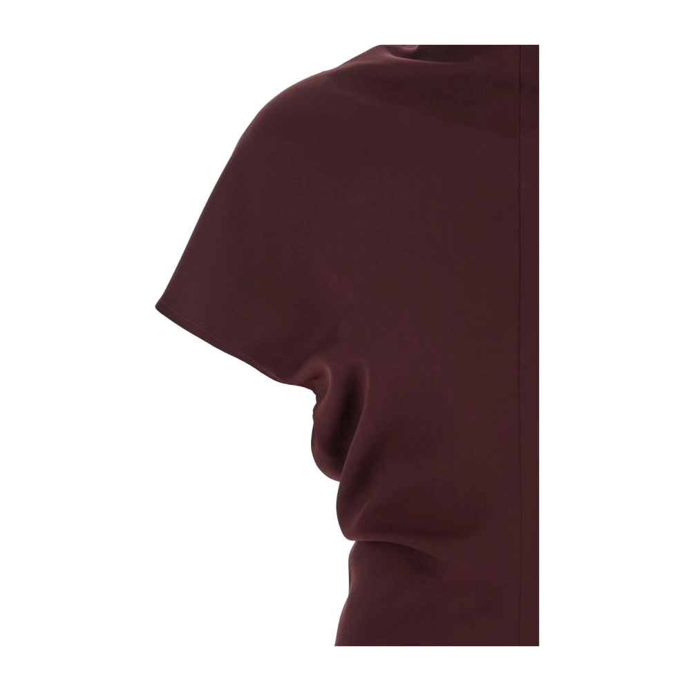 Plain Units Bordeaux High Neck Cady Jurk Red Dames
