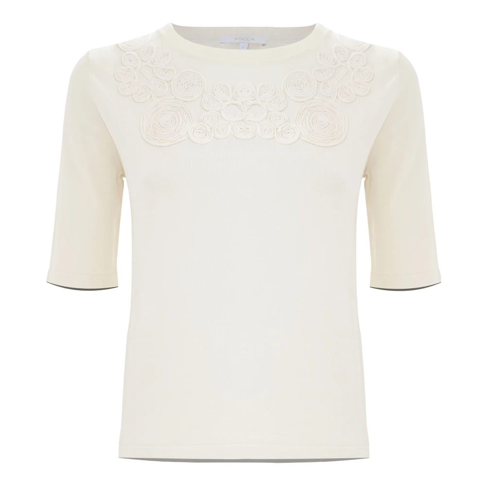 Kocca Stijlvolle Ronde Hals Trui White Dames