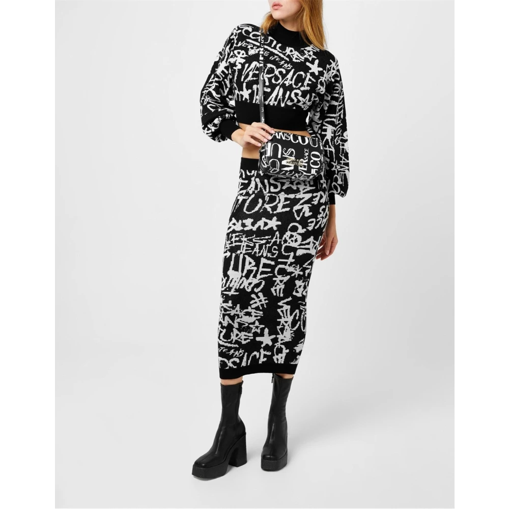 Versace Logo Doodle Cameratas Zwart Schouder Black Dames