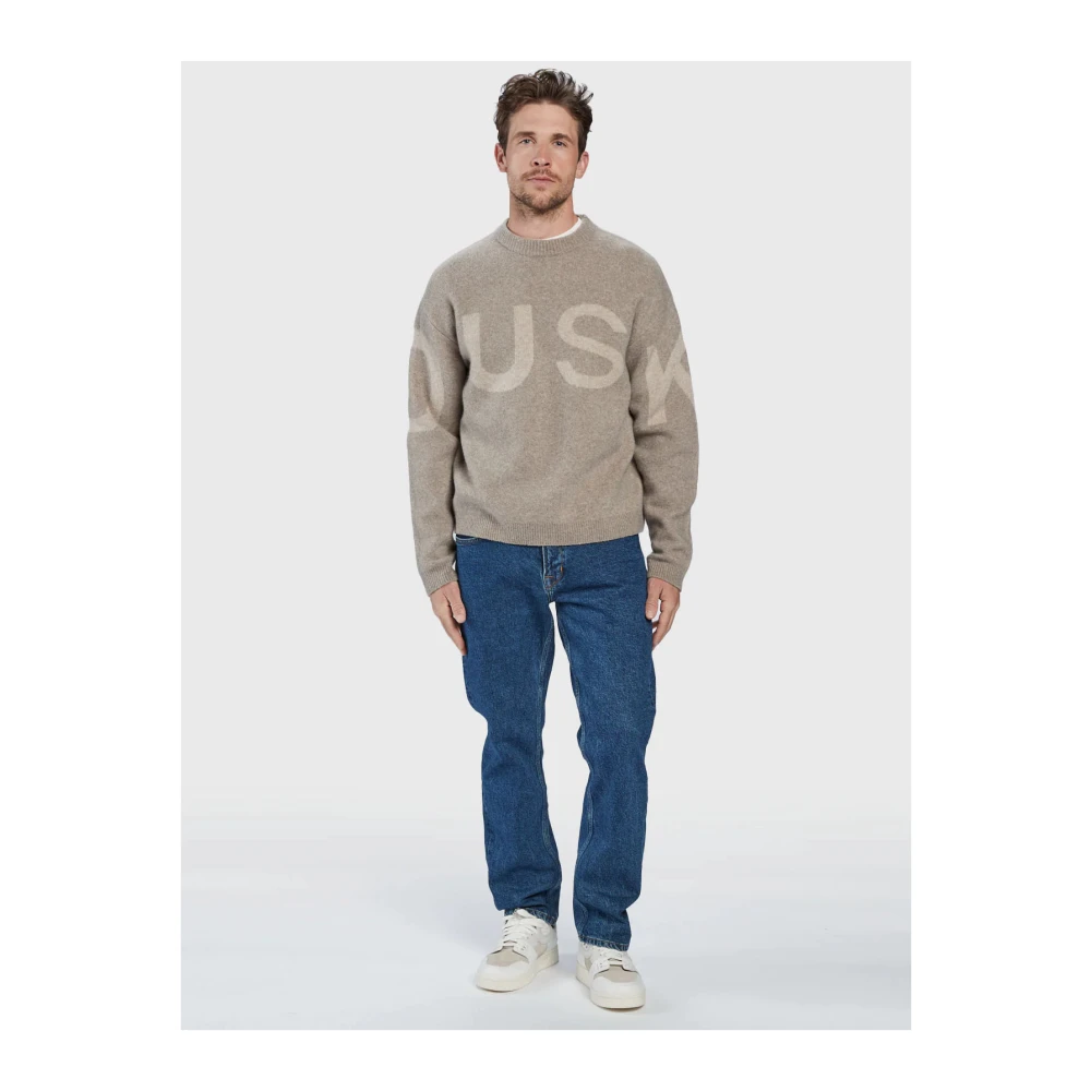 Gabba Beige Typo Print Trui Beige Heren
